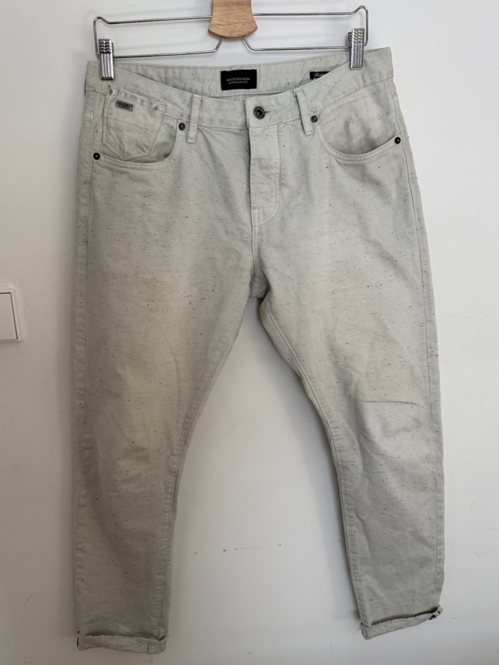 Scotch & Soda Men’s Slim/Tapered Pants | Light Grey Speckled